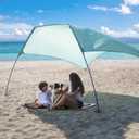 Beach Wind Shade Canopy, Shade Sun Shelter Tent for Beach, Backyard, Grassland, Park, Light Weight, Easy Set Up, 78 Sq. Ft. of Shade for 1-3 People, Lite Blue Tint