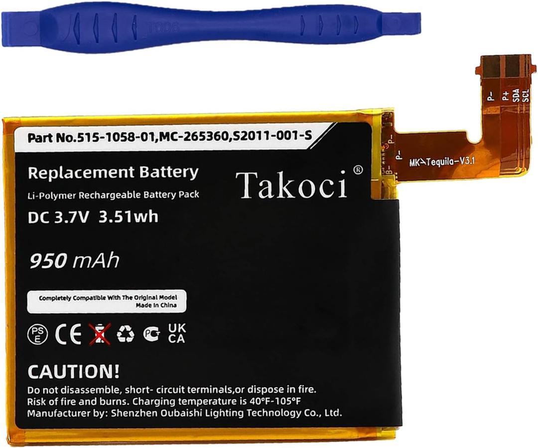 MC-265360 Battery Compatible with D01100 515-1058-01 M-11090355152 S2011-001-S 3.7V/950mAh