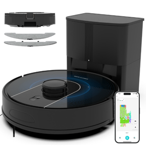 Bagotte Robot Vacuum and Mop Combo, 6000Pa Robotic Vacuum with Mapping, Self-Emptying Station for 90 Days Hands-Free, LiDAR Navigation, Wi-Fi/App/Alexa Voice Control, for Carpets & Hard Floors
