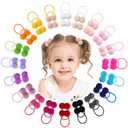 choicbaby Baby Girls Hair Accessories - Small Fluffy Pom Pom Ball Elastic Ponytail Holders and Rubber Bands for Toddlers and Infants (40Pcs)