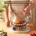 Elegant Marble Cake Stand with Dome11.8in30cm White Marble Dessert Stand with Acrylic Lid CoverServing Display Plate for CakesDessertsCheeseLarge Stone Platter for Kitchen/Party/Wedding (Flat)