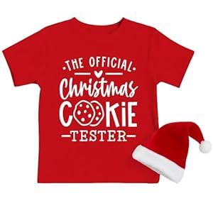 Boys Girls Baking Shirts Cookie Lover T-Shirt Official Cookie Tester Tee Tops (Red) 3T