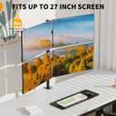Black Quad Monitor Arm Mount for 13-27 Inch Screens | Ultrawide Screens Up to 34 inch Fully Adjustable Stand with C-Clamp/Grommet Base Max VESA 100x100 Each Screen Capacity 22lbs