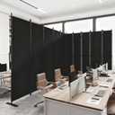 C-Hopetree 10 Panels Room Divider, 6 Ft Tall Indoor Folding Privacy Screen, Portable Partition Separator, Freestanding Separation Temporary Wall for Office, Bedroom, 197" W X 71" H, Black
