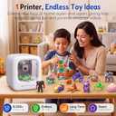 AOSEED AI 3D Printer for Kids, Fast 400mm/s, 8000+ Models, Enclosed Safe | One-Click WiFi App Control, Leveling-Free 3D Printer, 8 PLA Filaments, STEM Toy Gift for Home & School, X-MAKER JOY AI+