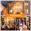 2 x C7 LED Christmas & Halloween Lights - 12FT Outdoor Clear String Lights with 12 Vintage C7 Bulbs, Warm White Hanging Decor for Porch, Garden, Backyard, Balcony, Holiday Party