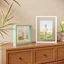Egofine 9x12 Floating Frames Set of 2, Double Plexiglass Picture Frame, Made of Solid Wood Display Any Size Photo up to 9x12, Wall Mount or Tabletop Standing, White