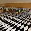 3pcs Black White Checkered Tablecloths Halloween, Rectangle Plastic Gingham Table Cover 54x108in Halloween Decor Harlequin Collection Wonderland Tea Party Supplies for Camping Picnic Birthday Party