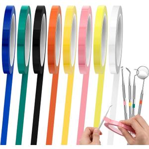Colored Autoclave Tape,270 Fahrenheit Tool Marking Tape,216 ft/L x 0.4 in/W,8 Rolls