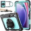 SEYMAC stock Case for Samsung Galaxy Tab S10 Lite / S10 FE / S9 FE 5G / S9 Tablet Case 10.9''/ 11'' Protective with Screen Protector, Pen Holder, 360 Rotate Stand, Hand Strap, Shoulder Strap, SkyBlue1
