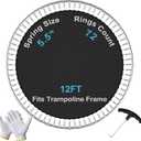 SPORTYOUTH Replacement Trampoline Jumping Mat, Fits 12ft Round Trampoline Frames with 72 V-Hooks Using 5.5" Springs, ONLY MAT, Springs not Included
