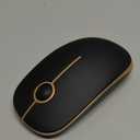 VssoPlor Wireless Mouse, 2.4G Slim Portable Computer Laptop Mouse with Nano Receiver Quiet Silent Optical Mice for Notebook, PC, Laptop, Computer-Black and Gold