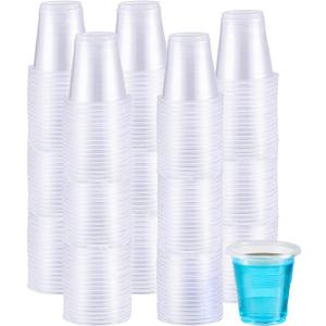 Jaluxing 500 Pack 3.5 OZ Clear Plastic Cups, Small Disposable Mouthwash 3.5 Ounce Bathroom Cups (Formerly FULING)