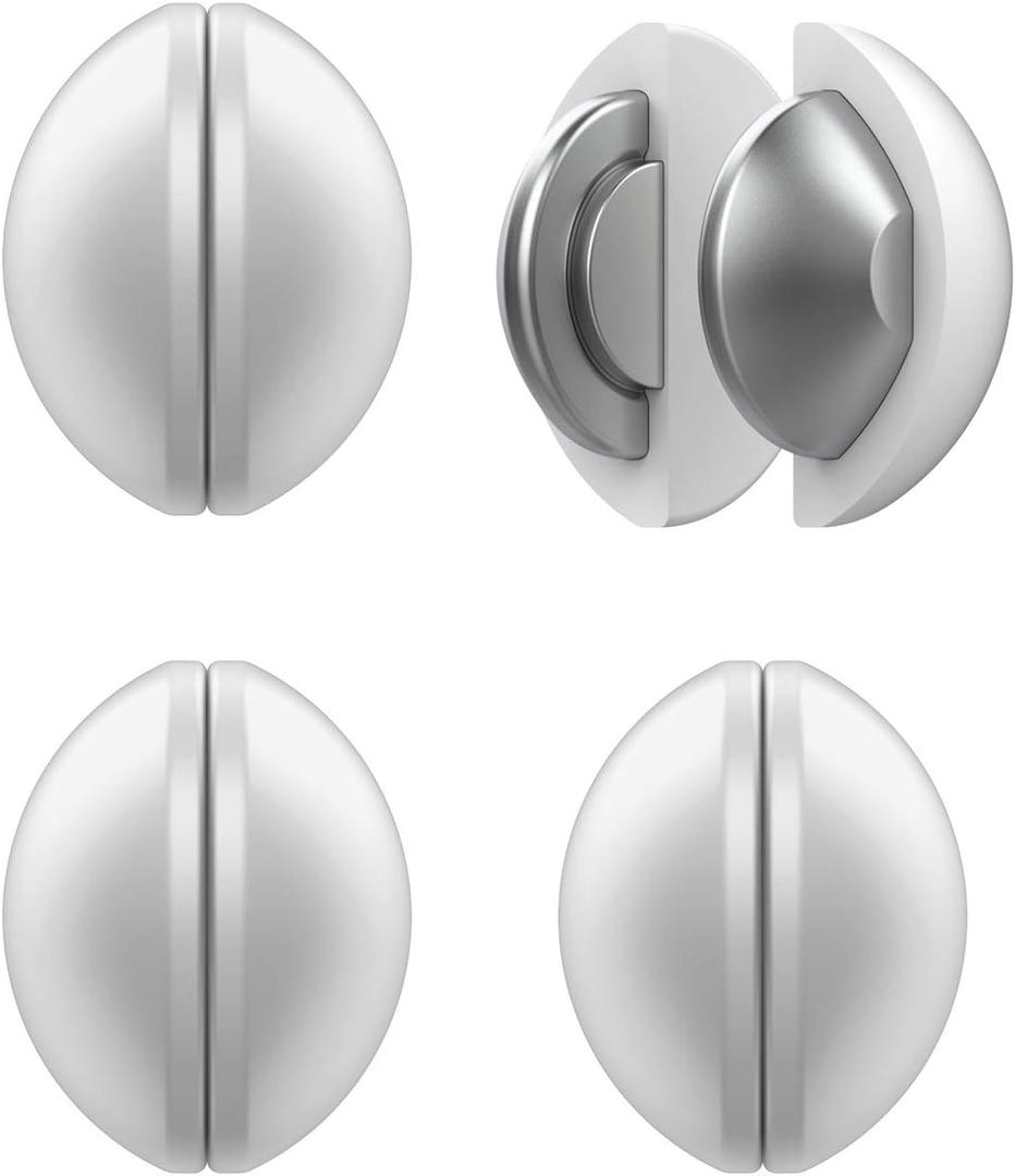 4 Packs Shower Curtain Weights, Magnetic Silicone Wrapped Heavy Duty Premium Shower Curtain Liner Clips Added Weight, Work for Drapery, Tablecloth, Flag - 4 Pack(White)