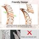 Newlibery Bling Watch Bands with Bling Case for Women Compatible with Apple Watch Band 41mm Elegant Dressy Jewelry Replacement Metal Link Wristband Protector Cover for iWatch Series 9/8/7 Rose Gold