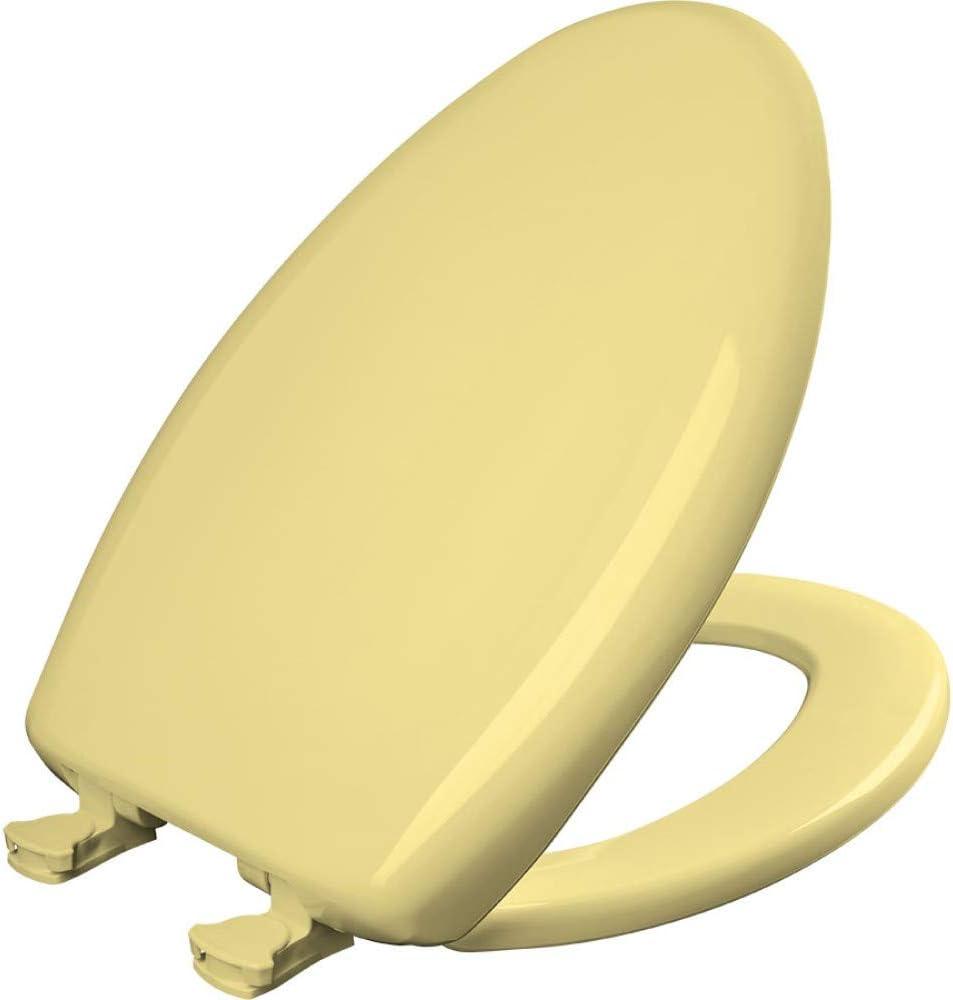 Bemis Classic Colors Slow Close Toilet Seat, Easy Clean Hinges and Durable Plastic Seat, Made in USA, Elongated, Yellow