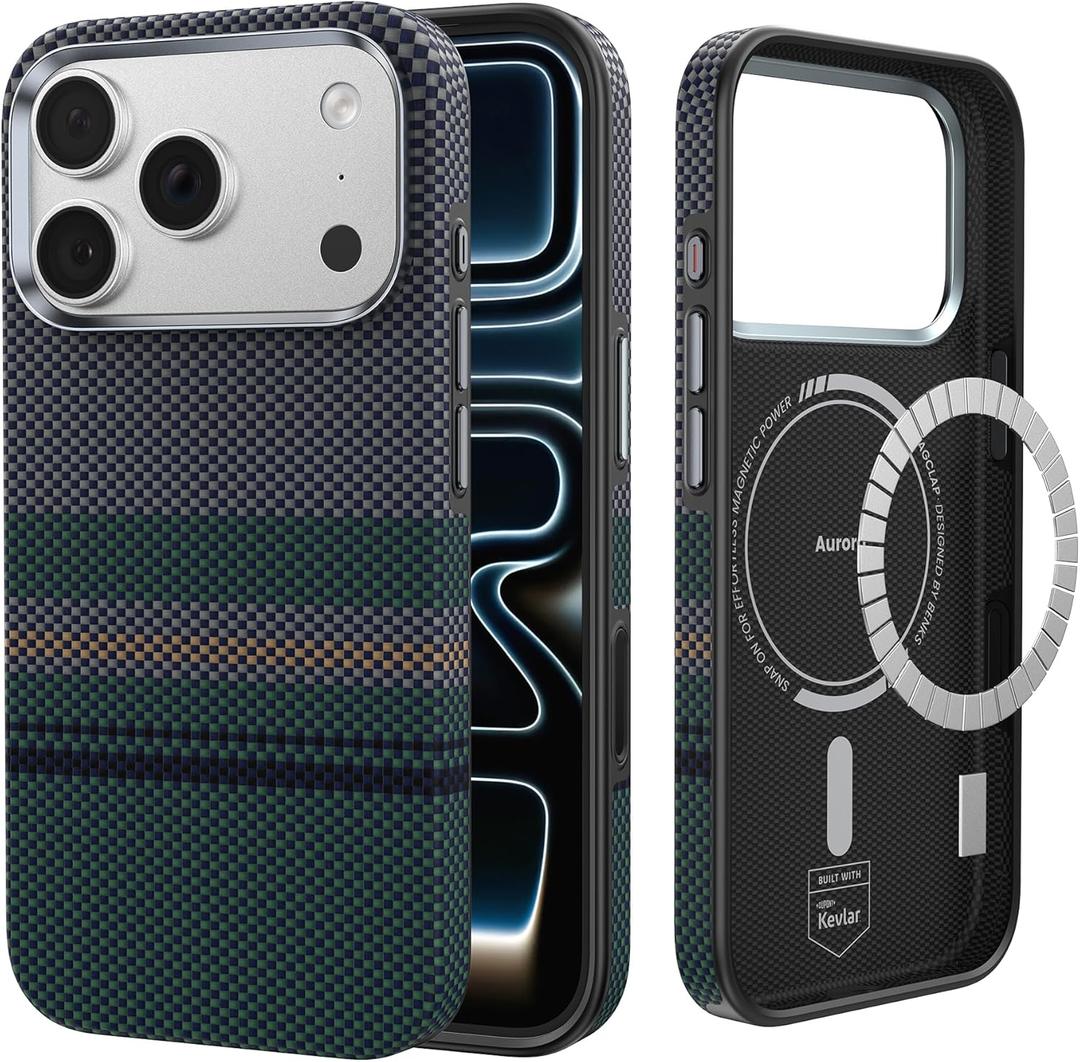 BENKS Aurora ArmorPro Case for iPhone 17 Pro Max with Camera Control Button, [Compatible with Magsafe] Full-Boby Protective Case Made with Dupont Kevlar 600D & 1000D Aramid Fiber