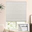 LazBlinds No Drill Cordless Roman Shades for Windows, 48" W x 60"H, Natural