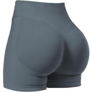 VOYJOY Women Workout Impact Shorts 2.5"/ 3.6"/ 4.5"/ 6" Scrunch Butt Lifting Gym Seamless Booty Biker Shorts (Large, Stormy Grey)
