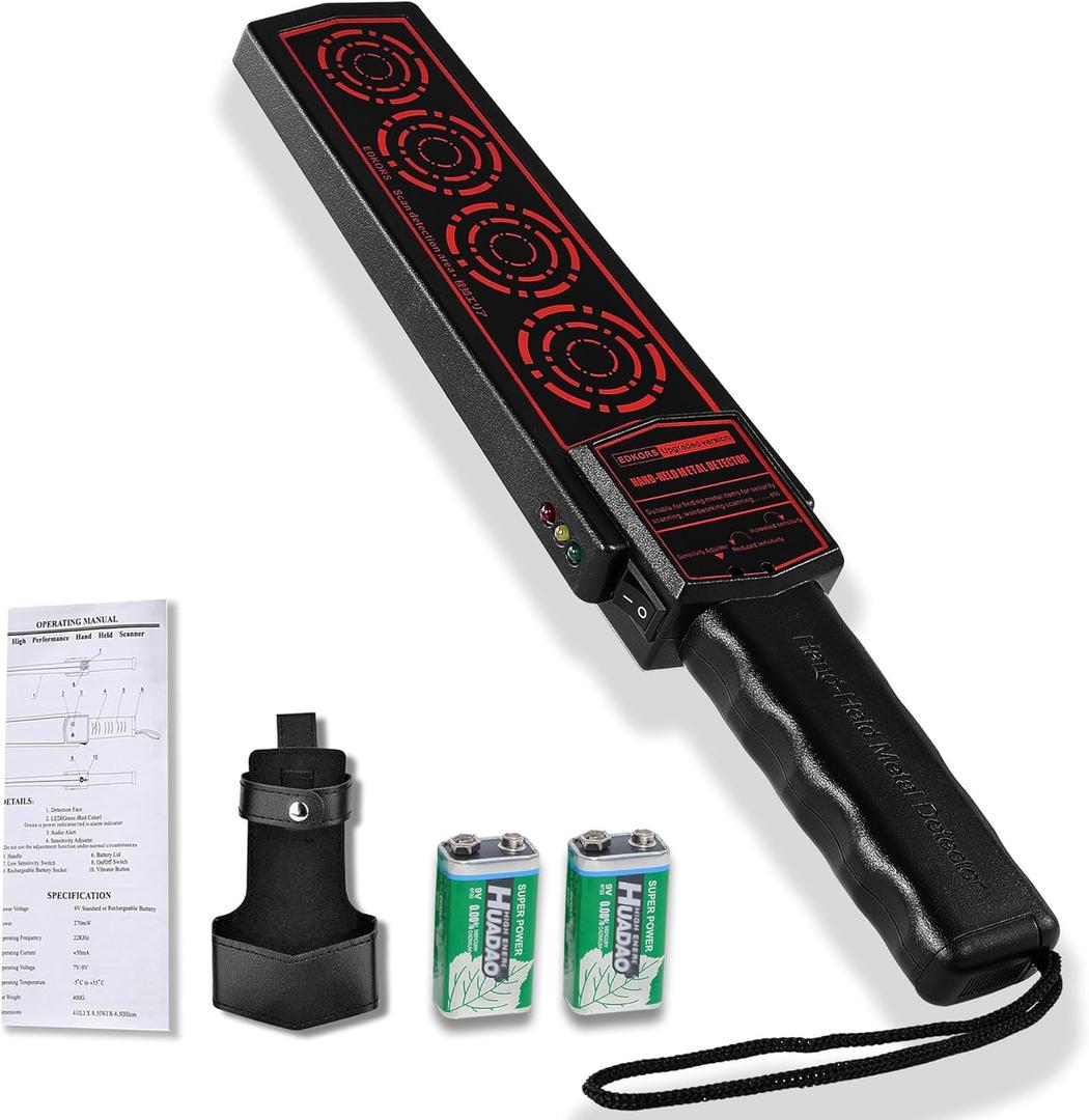 Hand Held Metal Detector Wand,Portable High Sensitivity Security Wand and Woodworking Scanner Tool (Orange)