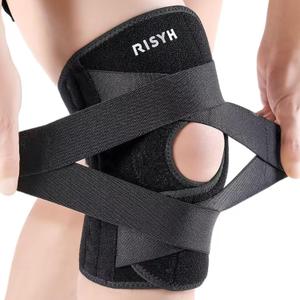 Knee Brace for Women Men Adjustable Cross Strap, Knee Braces for Meniscus Tear, Knee Pain Support with Side Stabilizers, Relieves ACL, MCL, Arthritis, Knee Pain for Patella Stability
