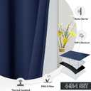 RYB HOME Dustproof Curtains for Large Window, Soundproof Thermal Insulated Blackout Curtains for Sliding Glass Door Furance Office Dorm Bedroom Living Room, Navy Blue, W62 x L84 inch, 2 Panels