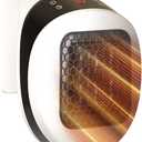 Portable Plug In Space Heater, 600W Small Wall Outlet Heater for Indoor Use, Adjustable Thermostat and Timer, Overheat Protection, Fast and Safe Heat for Bathroom Office Bedroom Home