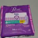 Poise Incontinence & Postpartum Pads for Bladder Leaks, 3 Drop Light Absorbency, Regular Length, 54 Count