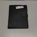 Professional Padfolio with Clipboard, Faux Leather Portfolio Folder Binder, Legal Pad Holder for A4 Letter Size Notepad, Resume, Writing Pad, Ideal Organizer for Business Office Conference, Black