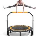 40"/48" Foldable Mini Trampoline Load 330lbs, Portable Exercise Rebounder with Durable Bungee Band, Fitness Trampoline for Adults
