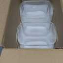 D2scrma 37oz Rectangle Airtight Glass Storage Containers with Bamboo Lids (Set of 6), Square Food Storage Jar, Pantry Organizers for Cereal, Nuts, Snacks and Coffee beans (with Black Lable)