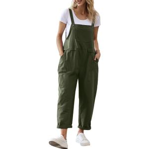 YESNO Women Long Casual Loose Bib Pants Overalls Baggy Rompers Jumpsuits with Pockets PV9 (Small, 0- Pv9 Dark Army Green) YESNO Women Long Casual Loose Bib Pants Overalls Baggy Rompers Jumpsuits with Pockets PV9 (Small, 0- Pv9 Dark Army Green)
