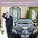 Wedding Car Decorations Kit with White Artificial Flowers, Satin Ribbon Bows, Just Married Hood Garland, Bride and Groom Vehicle Decor for SUV Truck Outdoor Wedding Party Bonnet Bouquet