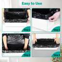 Trash Bags Compatible with Popur X5 Litter Box - with Elastic Band, Thickened Design for Popur X5 Self-Cleaning Cat Litter Box/Home Trash Bags -Black (50 Pcs)