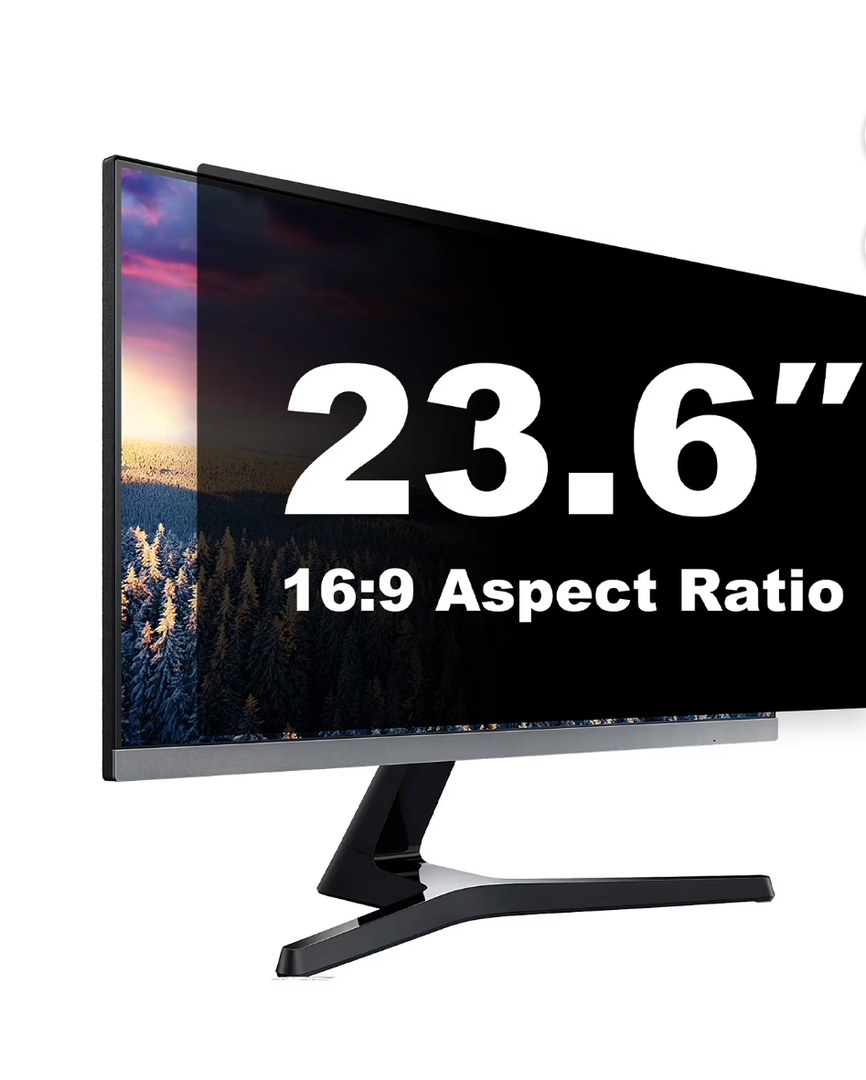 23.6 inch Computer Privacy Screen (16:9) - Black Security Shield - Desktop Monitor Protector - UV & Blue Light Filter by Akamai (23.6 inch Diagonally Measured, Black)