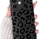 Lovmooful Compatible for iPhone 16 Case Cute Cool Leopard Print Black Design for Girls Women Soft TPU Shockproof Protective Girly for iPhone 16-Leopard Print