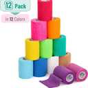 Mr. Pen- Self Adhesive Bandage Wrap, 3" x 5 Yards, 12 Pack, Assorted Colors Elastic Cohesive Bandage Wrap for Sports, Wrist, Ankle and Vet, Grip Tape, Self Sticking, Highly Stretchy for Injury Support