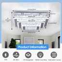 Finktonglan Square Crystal Ceiling Light Fixture, 15" Modern Flush Mount Chandelier, 3-Tier LED Ceiling Light for Living Room Dining Room Bedroom Hallway, 6500K Cool White