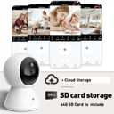 BJR Indoor Security Camera 2K HD, 360 Pan/Tilt Pet Camera with Dual-Band WiFi (5G & 2.4G), Motion Tracking, Color Night Vision, 2-Way Talk, Free 64GB SD Card Included for Home/Baby Monitor