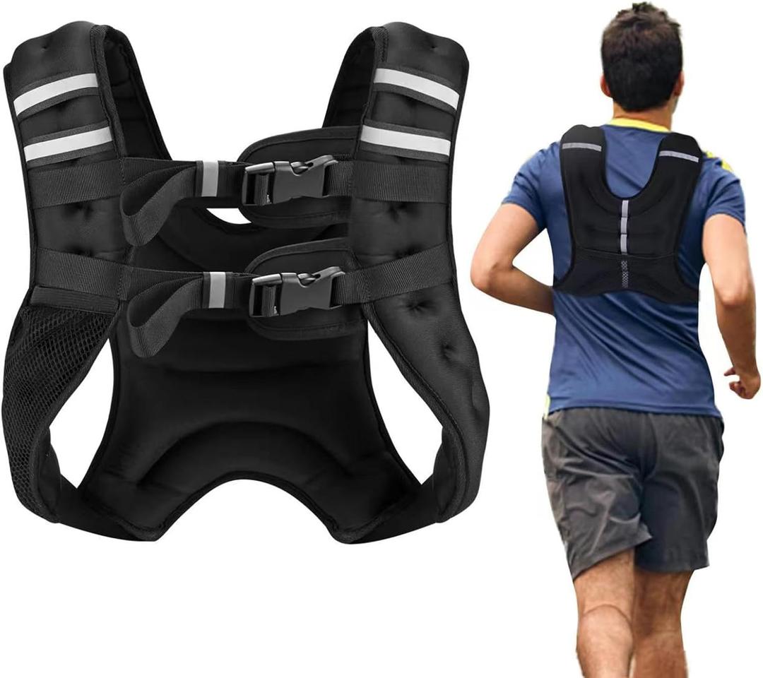 Weighted Vest for Men WorkoutStrength Training Weight Vest for Men and Women, Workout Equipment for Training,Running,Jogging,etc - 8lbs,12lbs,16lbs,20lbs,25lbs,30lbs (20LBS (9.1KG), black)