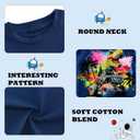Funnycokid Toddler Boys Shirts Graphic T-Shirt Kids Short Sleeve Tees 2-6 Years (Blue)