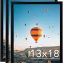 JCJMY 13x18 Picture Frame Set of 3 Black for Wall Hanging, Wall Mounting Horizontally or Vertically, 13 x 18 Wall Gallery Poster Photo Frame with Shatter Resistant Plexiglass, 3 Pack, Black