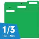 File Folder, RAZCC 150 Pack 1/3 Cut Tab File Folders Letter Size, Creen, Colored Folders with Tab Great for Organizing and Easy File Storage