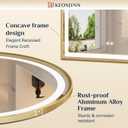 Keonjinn 24x36 Inch Gold Arched LED Bathroom Mirror, Frontlit & Backlit
