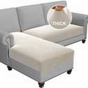 H.VERSAILTEX Fleece 2 Piece Sectional Couch Covers L Shape Stretch Couch Cushion Covers Thick and Soft Sofa Covers for Sectional Sofa Set Washable (2 Seater + 1 Chaise, Pale Oak)