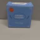 Britimes Set of 6 Coasters for Drinks Absorbent Green Leaves with Cork Base, Metal Holder, Round Stone Drink Mat for Coffee Wood Table, Gift for Birthday, Farmhouse Housewarming Room Bar Decor