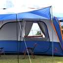 KTT Extra Large Tent 10-12-14 Person(B),Family Cabin Tents,2 Rooms,3 Doors and 3 Windows with Mesh,Straight Wall,Waterproof,Double Layer,Big Tent for Outdoor,Picnic,Camping,Family Gathering