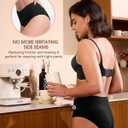 BAMBOO COOL Women's Underwear Ladies Brief Seamless Panties Moisture Wicking Stretchy Full Coverage (Black, M)