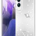 Compatible for Samsung Galaxy S25 Edge Case Clear Cute for Women - Rugged Phone Cases Funda Protector Cover Skin (White Planets Galaxy Universe)