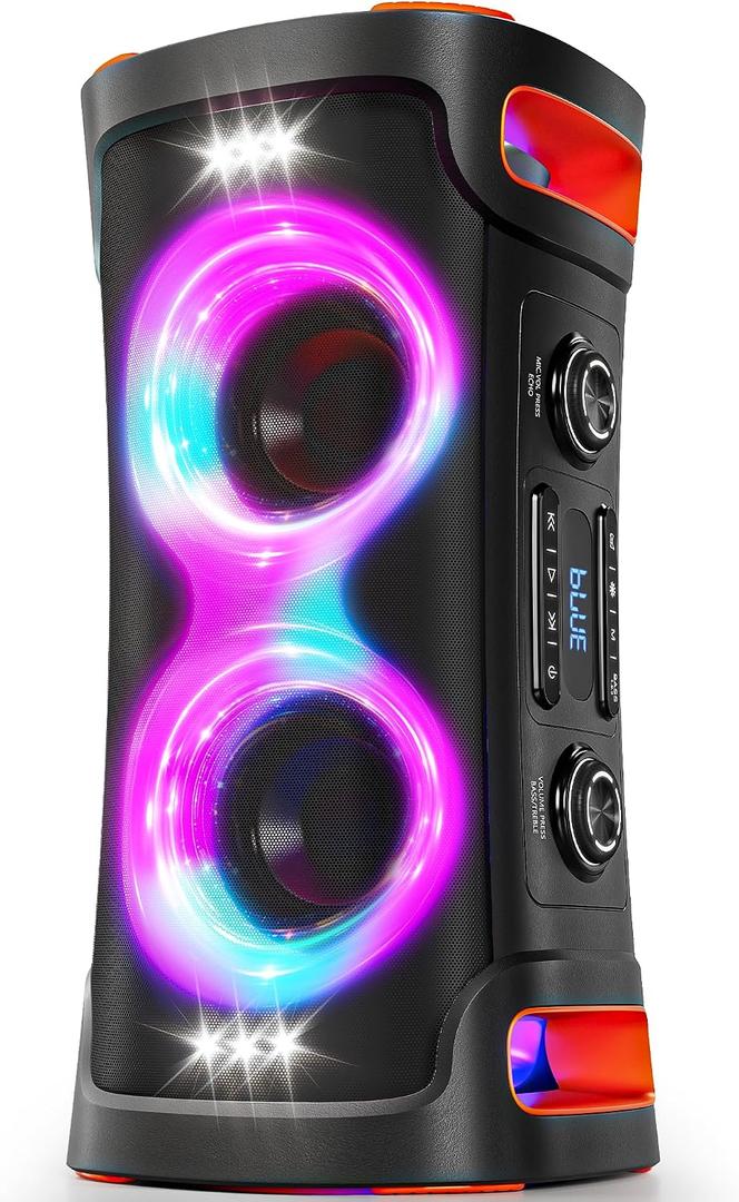 Party Bluetooth Speaker: 300W Peak Powerful Loud Stereo Sound Deep Bass, Large Portable Wireless Speakers with Subwoofer, TWS Dynamic Light Show 15H Playtime for Outdoor Camping Backyard Beach